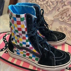 vans checkered shoes high tops